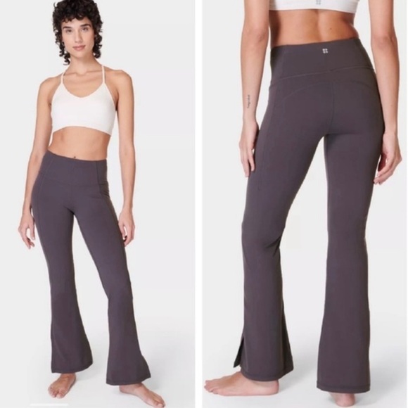 Sweaty Betty Super Soft Flare Yoga Pants Purple Grey Size 8 - Picture 1 of 12